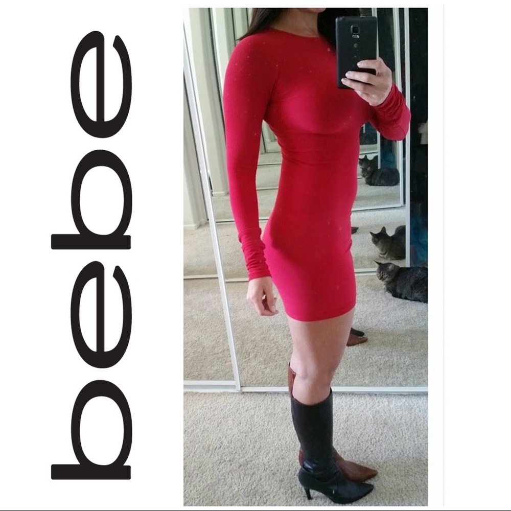 Bebe long sleeve bodycon dress